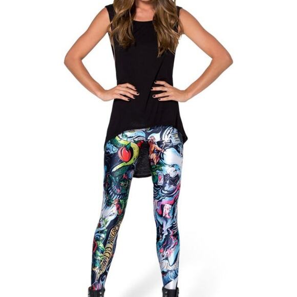 Blackmilk Pants - Blackmilk Sketches of a bitter man leggings